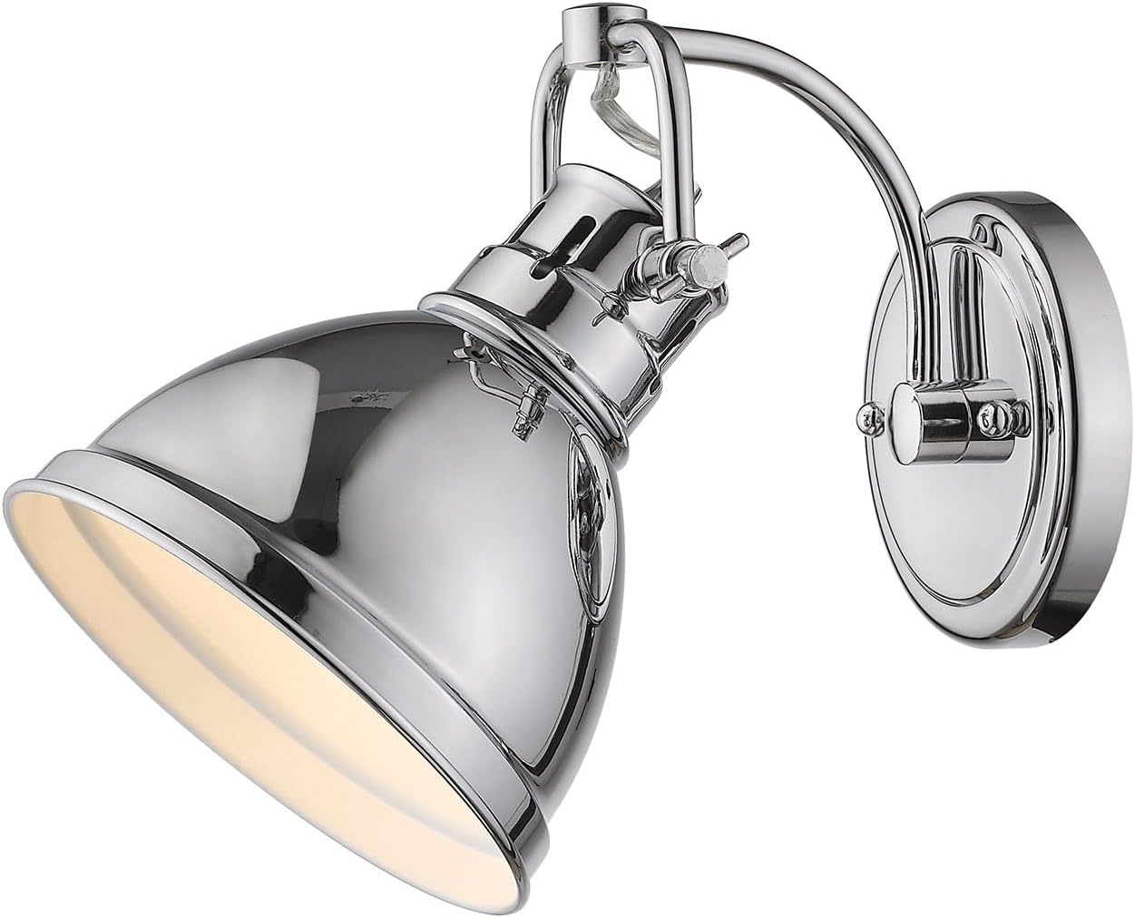 Golden Lighting 3602-BA1 CH Duncan Bath Vanity, 8.25'L x 6.5'W x 8.5'H, Chrome with a Chrome Shade- Bathroom Light Fixtures, Bathroom Vanity Light, Vanity Lights for bathroom