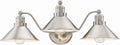 Kira Home Welton 25.5' 3-Light Modern Farmhouse Vanity Light with Funnel Shades, Industrial Silver Wall Sconce Bathroom Light, Brushed Nickel Finish