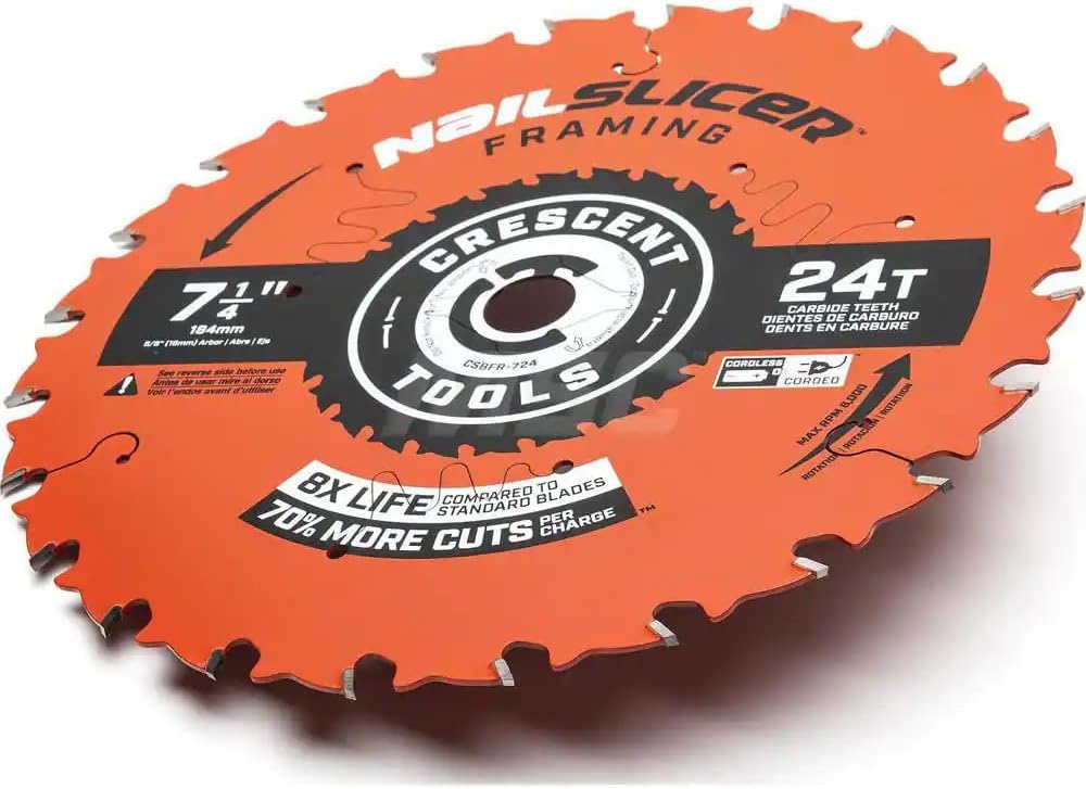 Crescent Industrial Products CSBFR-724-10 Nail Slicer 7-1/4' 24 Tooth Framing Blade - 10 Pack of Blades