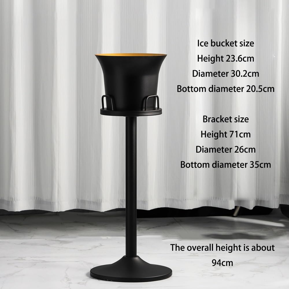 Ice Bucket for Parties, Stainless Steel Wine Cooler with Stand - Party Drink Cooler Holder - Wine Chiller - Free Standing - Outdoor or Indoor Use(Silver)