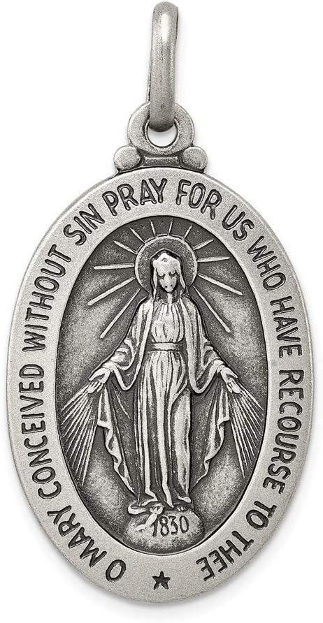 Sterling Silver Antiqued Miraculous Medal