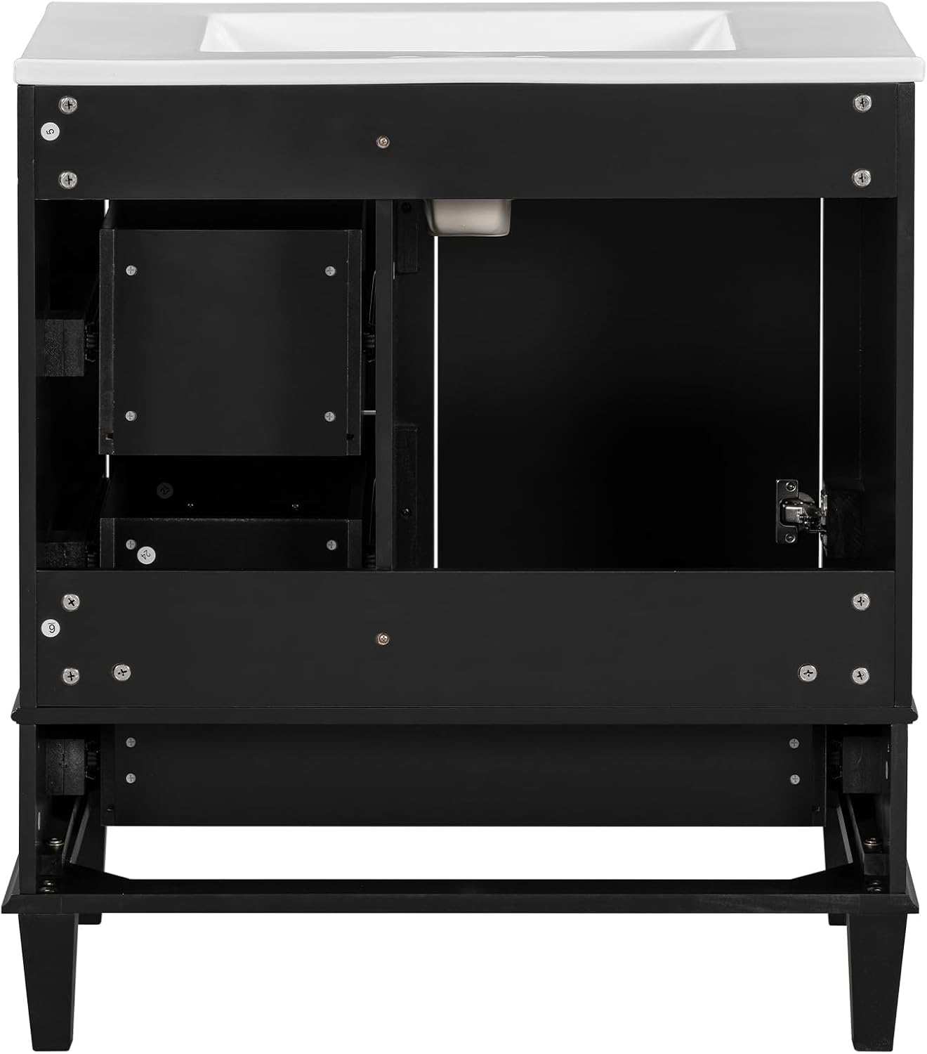 Merax 30' Black Bathroom Vanity with Sink Combo Set, Modern Storage Cabinet with a Soft Closing Door and 3 Drawers