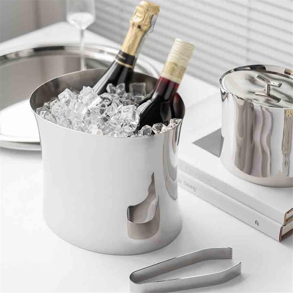 Ice Bucket Home Wine Champagne Beer Red Wine Chilling Ice Bucket Light Luxury Ornaments Stainless Steel Ice Bucket Beverage Tub