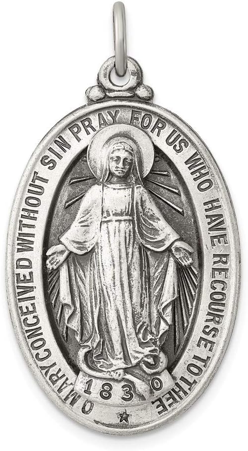 Sterling Silver Antiqued Miraculous Medal