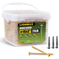 LIONMAX Deck Screws 3 Inch 25 lb Bulk, Wood Screws #10 x 3, Rust Resistant, Exterior Epoxy Coated for Outdoor Projects, Torx Drive, Coarse Thread, T25 Star Bit Included, Tan, 1700 Pieces