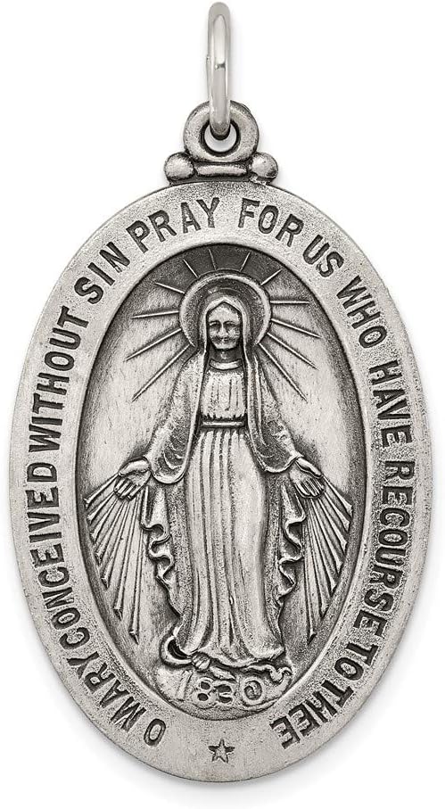 Sterling Silver Antiqued Miraculous Medal