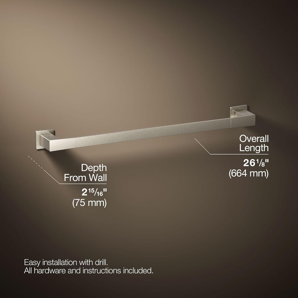 Kohler 26634-BN Honesty® 24' Towel bar, Vibrant Brushed Nickel