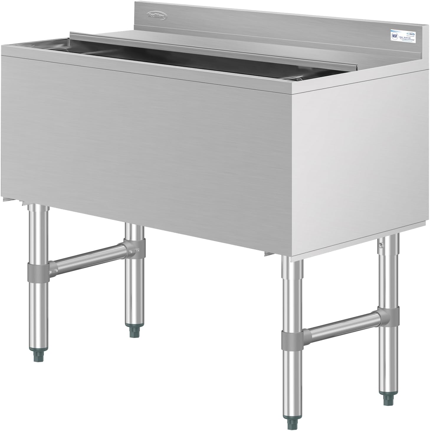 KoolMore 36 Inch Commercial Stainless Steel Underbar Ice Bin with Siding Lid, NSF Certified (KM-UIB-1836)