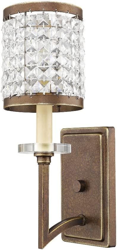 Livex Lighting 50561-64 Gramercy 1-Light Wall Sconce, Hand Painted Palacial Bronze