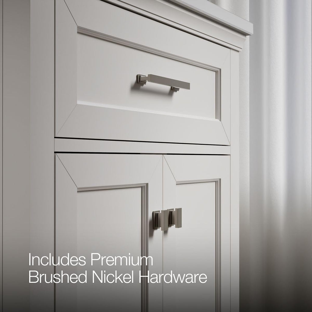 Kohler Charlemont 30' Bathroom Vanity Cabinet with White Sink and Quartz Top, Modern Bathroom Storage, White, K-29260-BD1-0