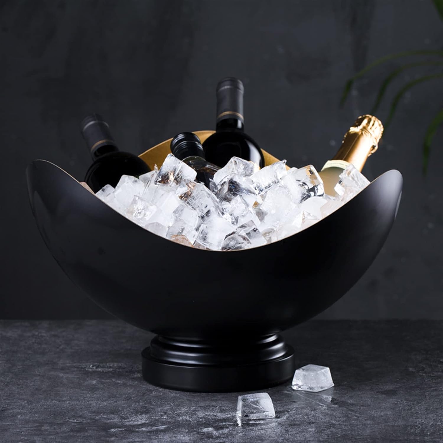 Ice Bucket Ice Buckets - Ice Buckets for Parties, Stainless Steel Champagne Basin Creative Black Gold Champagne Bucket Beer Ice Wine Basin Champagne Bucket
