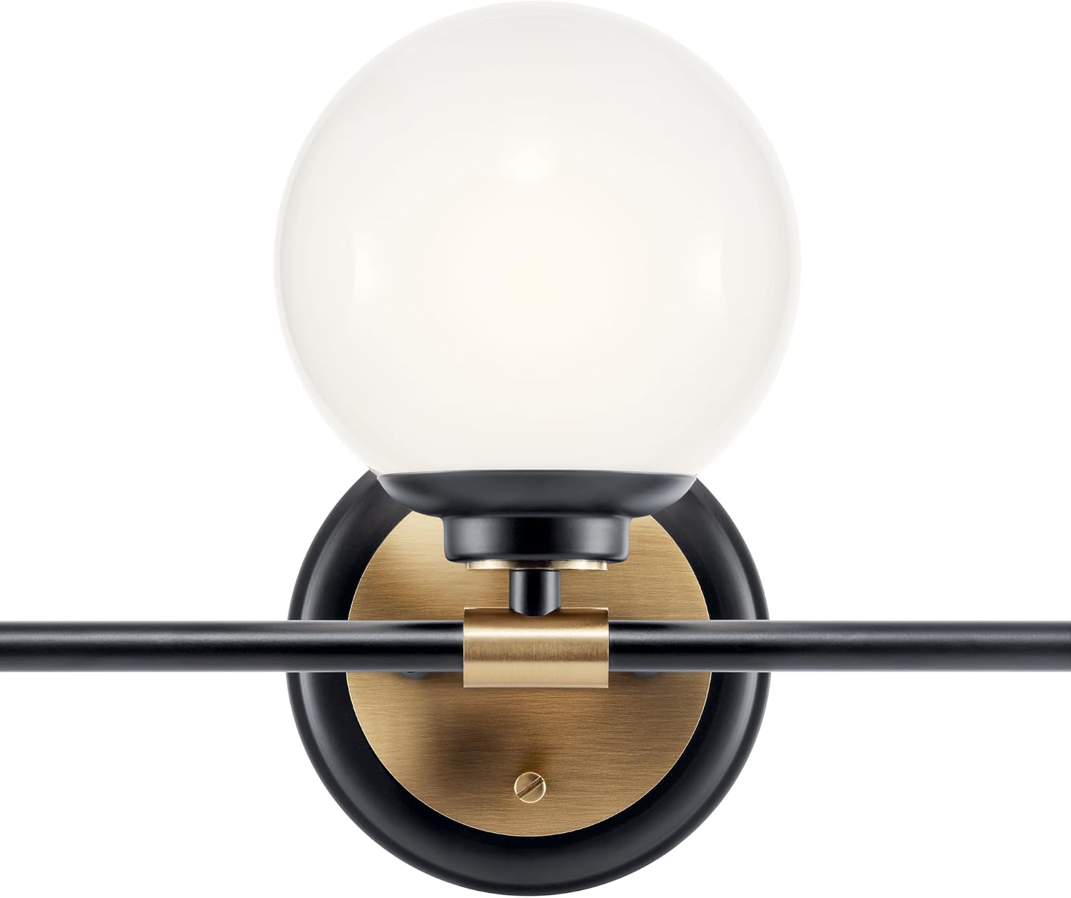 Kichler Benno 3-Light Bathroom Vanity Light Fixture with Opal Glass, Modern LED Lighting in Black and Champagne Bronze for Bathroom or Powder Room (8.75 x 24.5 in), 55172BKCPZ