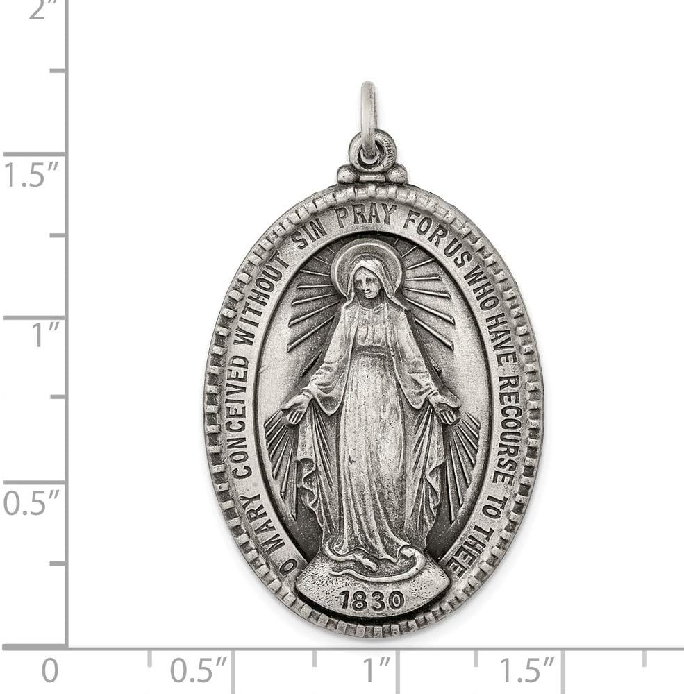 Sterling Silver Antiqued Miraculous Medal