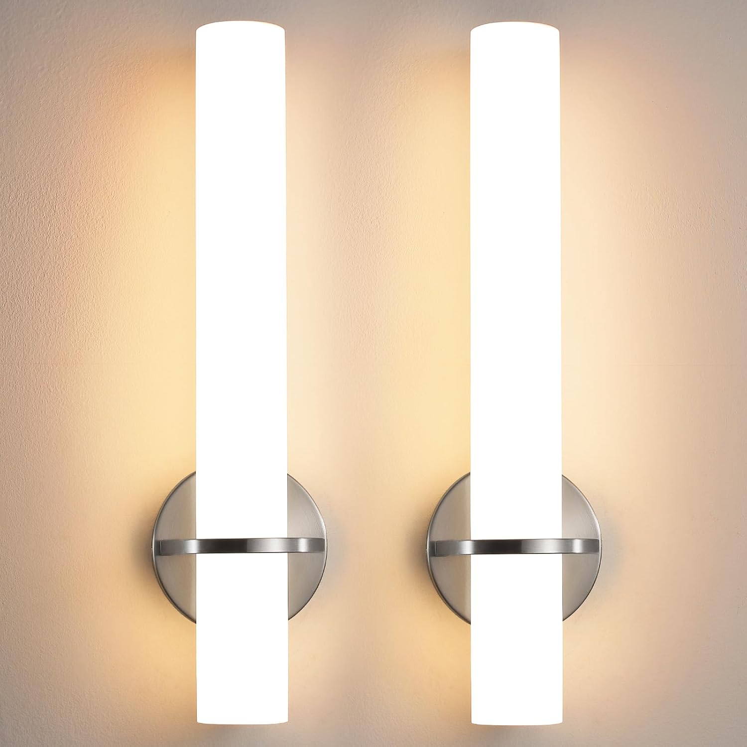 AIJIASI Brushed Nickel Bathroom Sconces Wall Lighting 18W LED Dimmable Vanity Light Fixture, 3000K Modern Wall Light Fixtures Indoor Wall Lamps for Bedroom Living Room Mirror Hallway Porch 18 inch