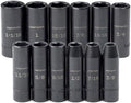 Craftsman 9-15886 6 Point Deep 1/2-Inch Drive Standard Easy to Read Impact Socket Set, 12-Piece