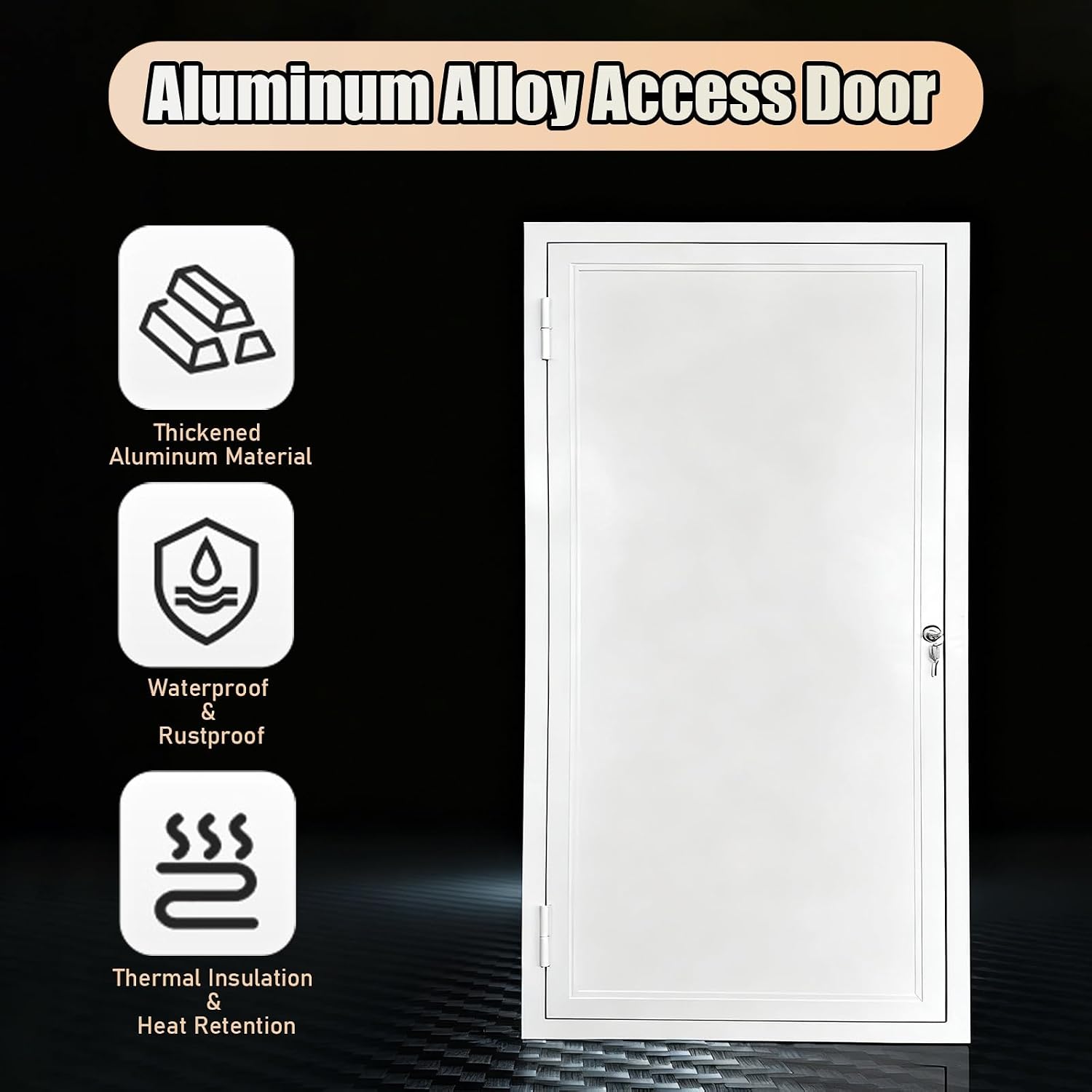 LXLZYXSF Drywall Access Panel Cover with Key, White Aluminum Access Door Lockable, Metal Plumbing Inspection Hatch, Customizable Heavy Duty Attic Door
