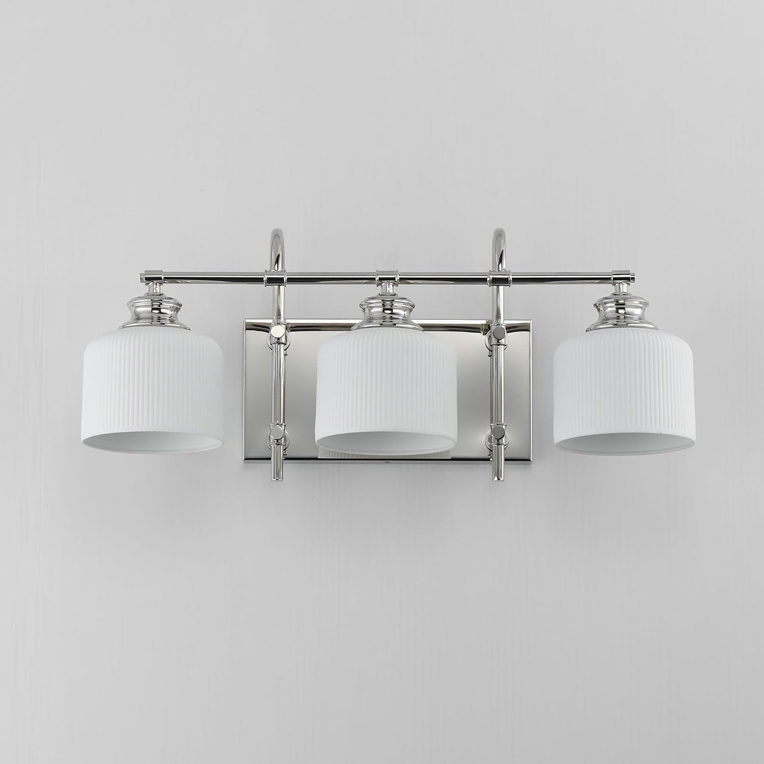 Maxim Lighting Bisque 3-Light Bath Vanity Light | Oil Rubbed Bronze Steel Finish | White Glass Shade | Modern Indoor Light Fixture | Ideal for Bathrooms & Powder Rooms | 21493WTOI