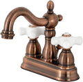 Kingston Brass KB160PXAC Heritage 4' Centerset Bathroom Faucet, Antique Copper,6.19 x 4.69 x 6.19