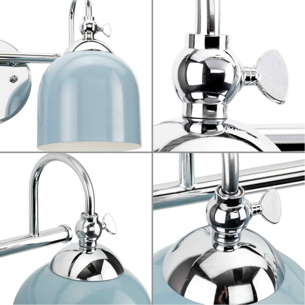 Progress Lighting Dalton Collection 33 in. 4-Light Polished Chrome Coastal Blue Vanity Light