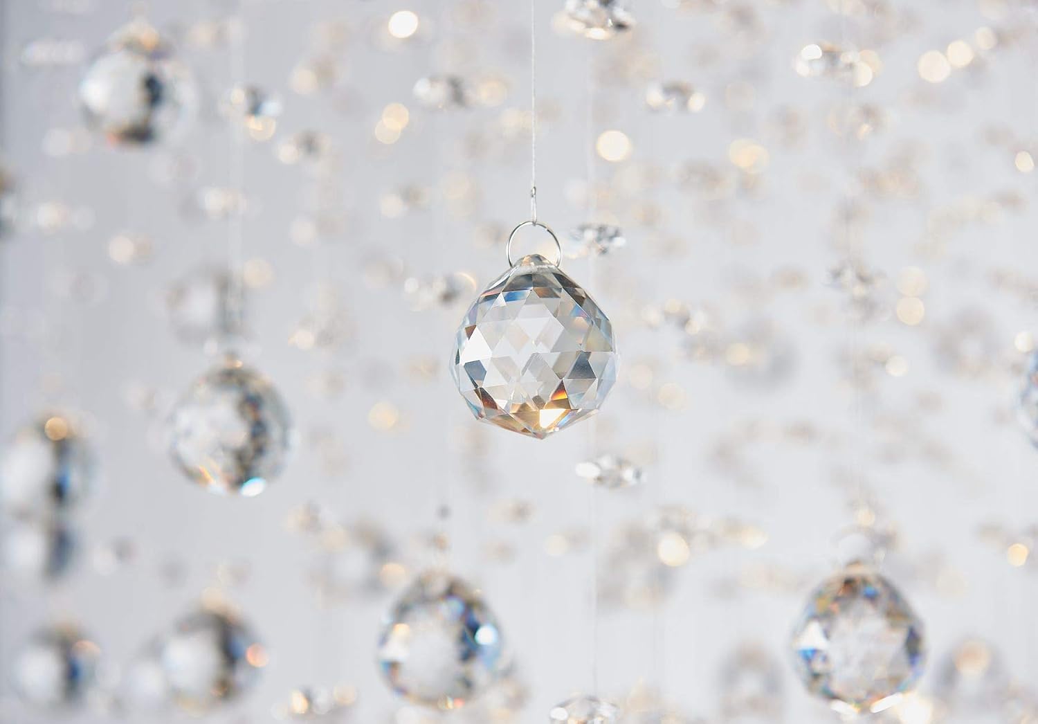 Bestier Modern Crystal Square Raindrop Chandelier Lighting Flush Mount LED Ceiling Light Fixture Pendant Lamp for Dining Room Bathroom Bedroom Livingroom 8 GU10 Bulbs Required 22 in Wide 47 inch High