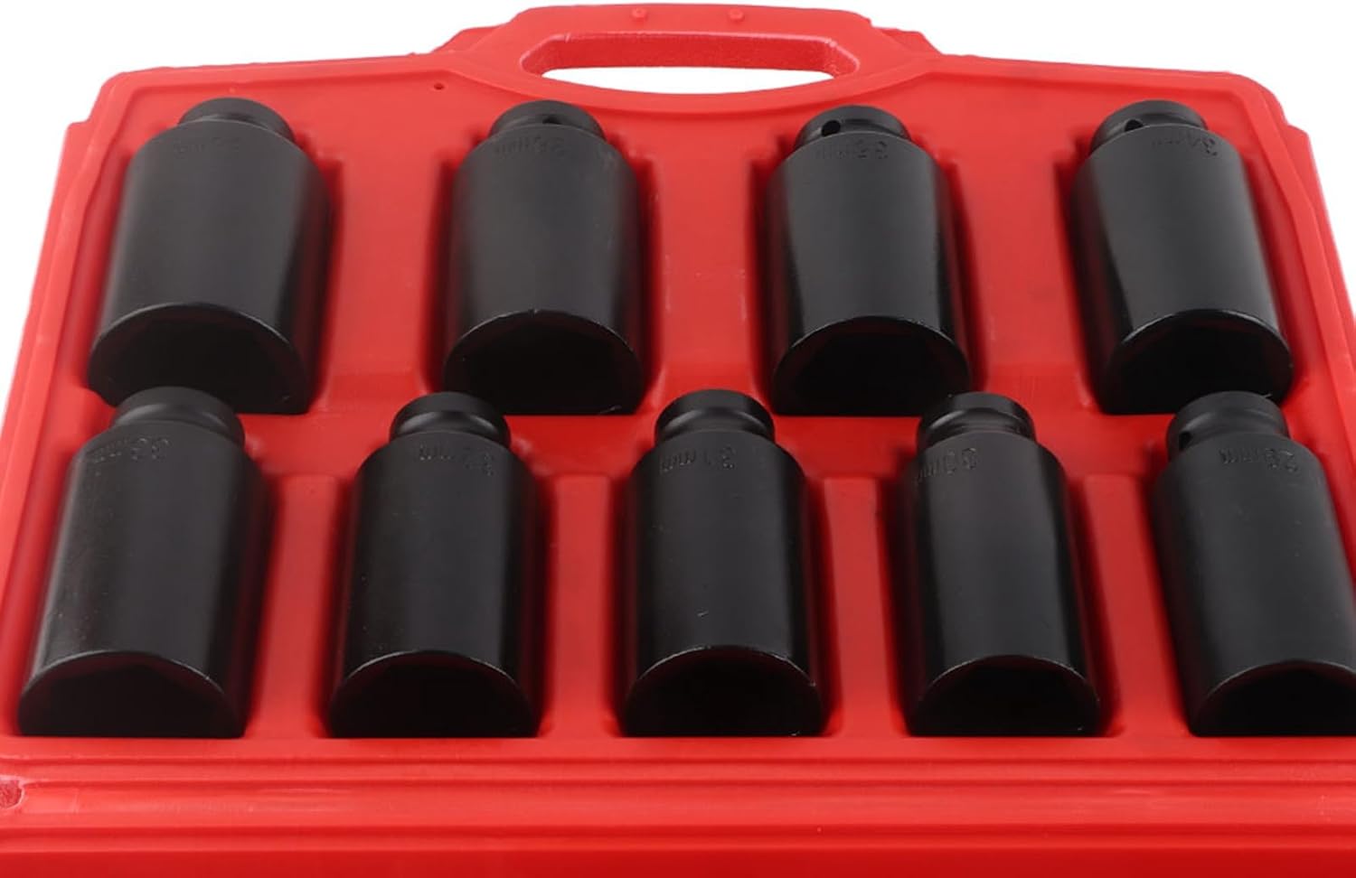 1/2 Inch Drive Axle Hub Nut Hex Socket Set, Heavy Duty Impact Quality 9-Piece Set for Use with Impact Tool, for Professional or Occasional Use, 40 Chrome Steel Material, Mechanics