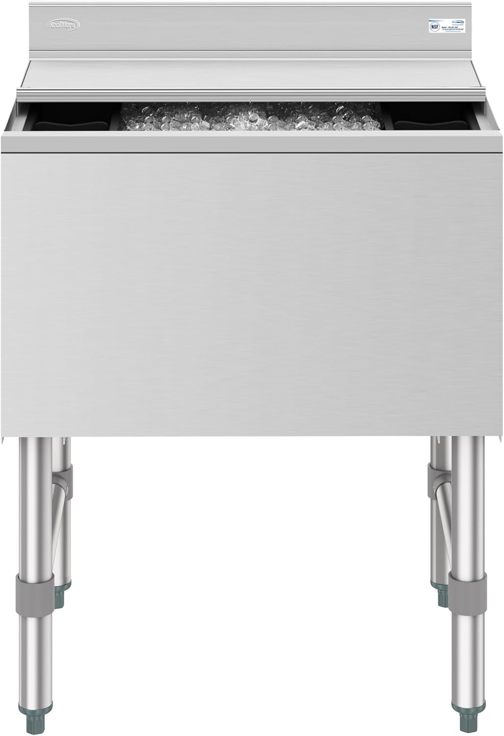 KoolMore 24 Inch Commercial Stainless Steel Underbar Ice Bin with Siding Lid, NSF Certified (KM-UIB-1824)
