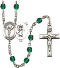 Bonyak Jewelry St. Christopher/Cheerleading Silver-Plated Rosary - Every Birth Month Color and More