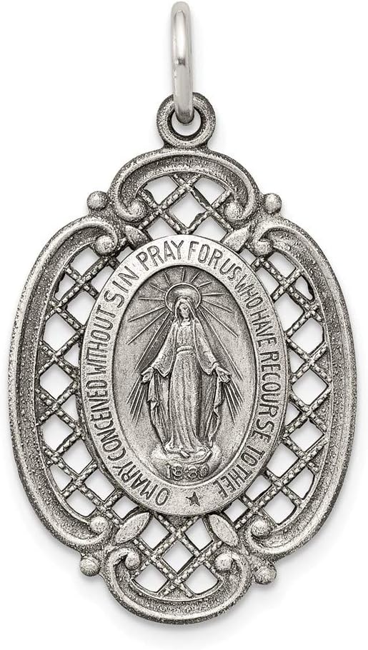 Sterling Silver Antiqued Miraculous Medal