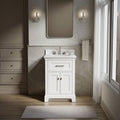 Kohler Charlemont 24' Bathroom Vanity Cabinet with White Sink and Quartz Top, Modern Bathroom Storage, White, K-29259-BD1-0