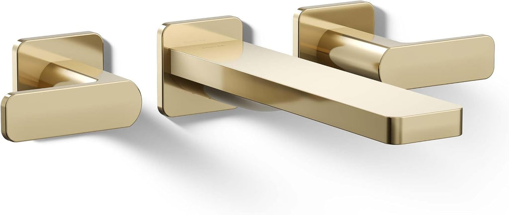 Kohler T23491-4-AF Parallel Two-handle Wall Mount Bath Faucet Trim with Lever handles, Vibrant French Gold