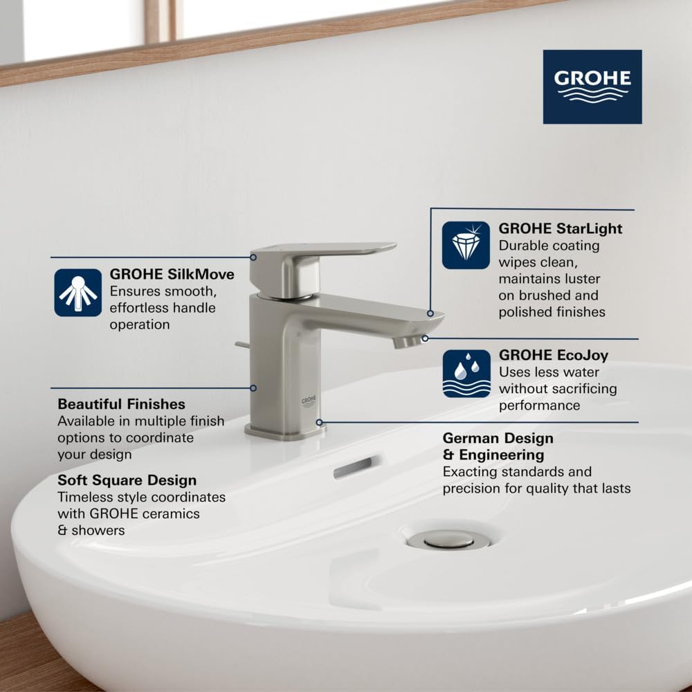 Grohe 1018972430 Cubeo Single Hole Single Handle XS-Size Bathroom Faucet, 1.2 GPM, Matte Black