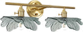 gold vanity light mid century Modern Vanity Lights Fixtures 2 light bathroom sconce with Dark Green Glass Shade gold Wall Sconce Light Bathroom Lights Over Mirror for Bedroom Hallway Living Room