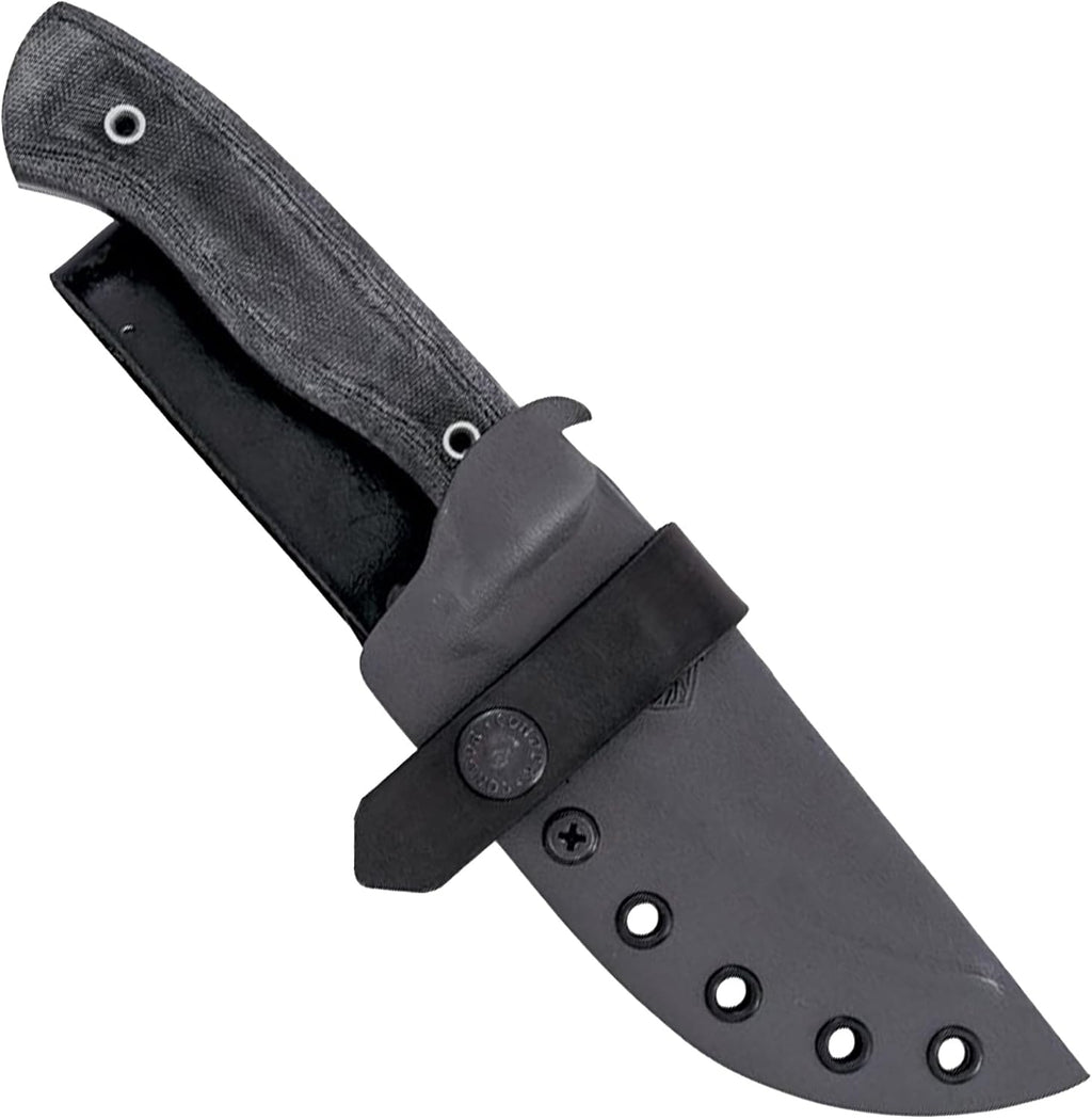 Condor Tool & Knife Ripper Fixed Blade Knife - 1095 High Carbon Steel - Kydex with Leather Belt Loop - Micarta Handle - 4.6in Blade - 3mm Thick - 9.9oz