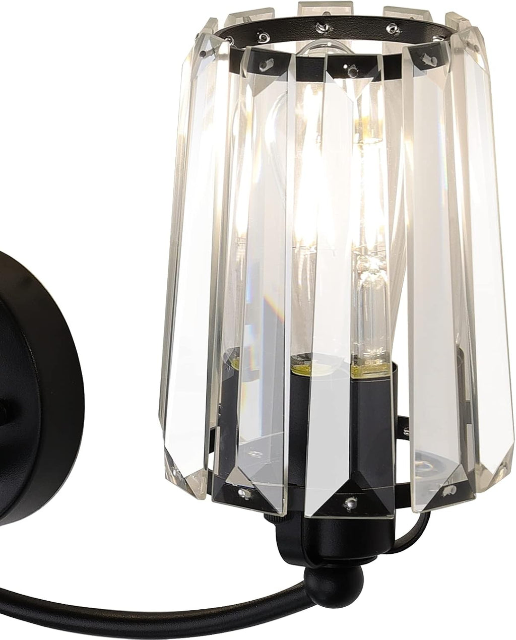Aipsun Crystal Vanity Light Fixtures Modern Crystal Bathroom Light Fixtures Black Vanity Lights for Bathroom E26 Base (Exclude Bulb)