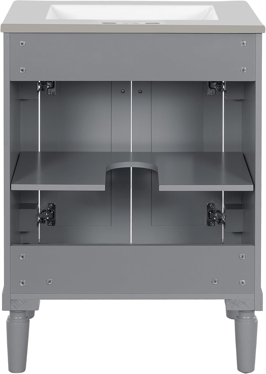 Virubi 24 Inch Bathroom Vanity with Single Sink Combo Set, Modern Bathroom Storage Cabinet with Double Soft Closing Doors, Solid Wood Frame Bathroom Vanities.