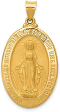 14k Gold Virgin Mary Miraculous Medal Pendant - Oval Mother Mary Necklace Charm with Sacred Words - Handcrafted Religious Jewelry Made in USA - Traditional Catholic Design