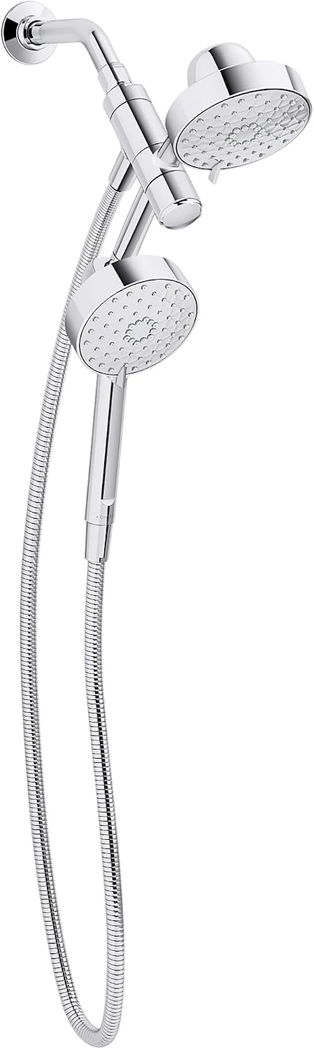 KOHLER K-23218-CP Awaken 2-in-1 Multifunction Shower Combo Kit, Durable Materials, Versatile Spray, Polished Chrome
