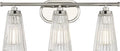 Savoy House 8-1745-3-109 Chantilly Vintage Traditional Clear Ribbed Glass Bathroom Vanity Wall Light, 3-Light 180 Total Watts, 10' H x 22' W, Polished Nickel