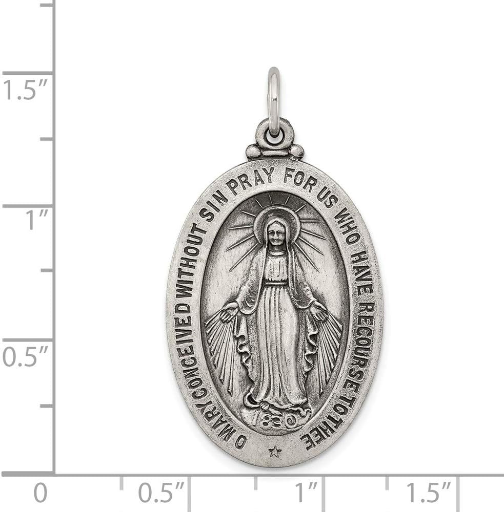 Sterling Silver Antiqued Miraculous Medal