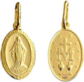 Solid 14K Real Yellow Gold Virgin Mary Miraculous Medal Religious Pendant, 3 Different Size.