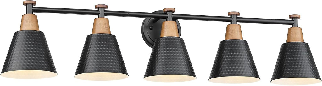 FEMILA 37.4' Black Vanity Light, Black Bathroom Light Fixture, Bathroom Lighting Fixtures Over Mirror with Matte Black Finish, 4FG59B-5W BK