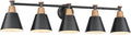 FEMILA 37.4' Black Vanity Light, Black Bathroom Light Fixture, Bathroom Lighting Fixtures Over Mirror with Matte Black Finish, 4FG59B-5W BK