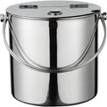 Ice Buckets Thickened Stainless Steel Type Ice Bucket with Flip Lid and Carry Handle Business and Family Party Metal Ice Bucket Beverage Tub Ice Bucket Champagne Buckets Bar Ice Bucket(4.8L)