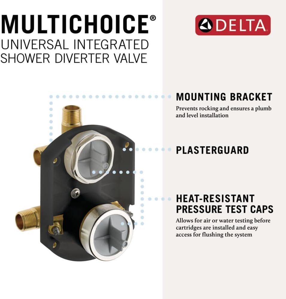 Delta Modern 14 Series Round Rain Shower System Faucet Set, Rainfall Brushed Gold Shower Head and Handle Set, Valve Trim Kit, 10 Inch, Champagne Bronze T342702-CZ (Valve Not Included)