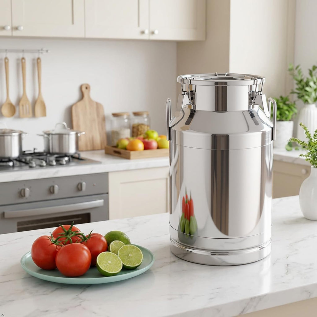 10.5 Gallon Stainless Steel Milk Can 40L Milk Jug | Food-grade Stainless Steel Container, Milk Bucket, Water Jug, Silicone Sealed Lid, Heavy Duty
