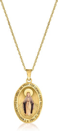 Ross-Simons 14kt Yellow Gold Miraculous Medal Pendant Necklace With Multicolored Enamel