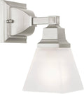 Livex Lighting 1031-91 Mission Wall Sconce Brushed Nickel with Frosted Glass