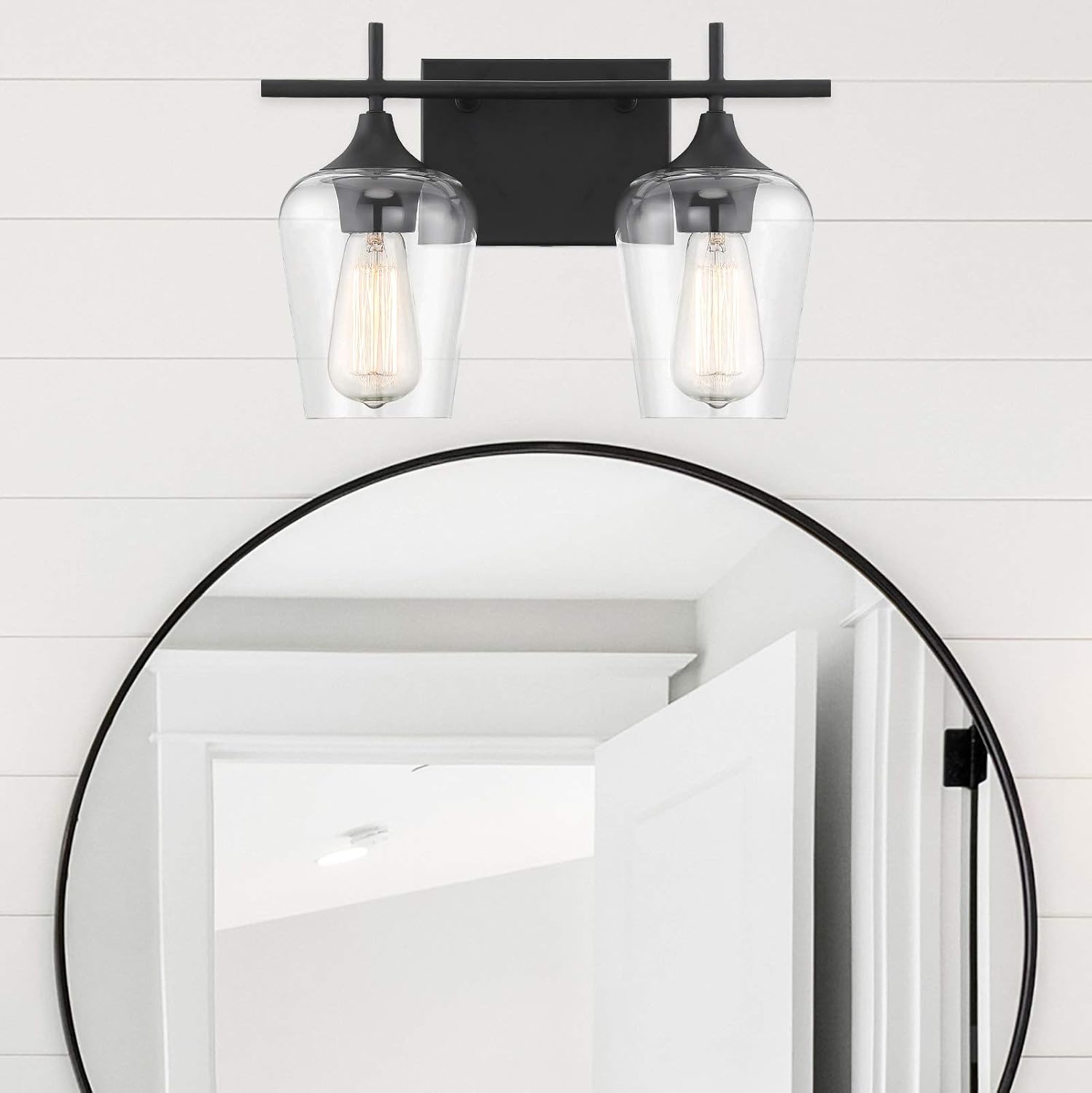 Savoy Essentials 8-4030-2-322 Octave Bohemian Clear Glass Bathroom Vanity Wall Light, 2-Light 120 Total Watts, 10' H x 14' W, Warm Brass