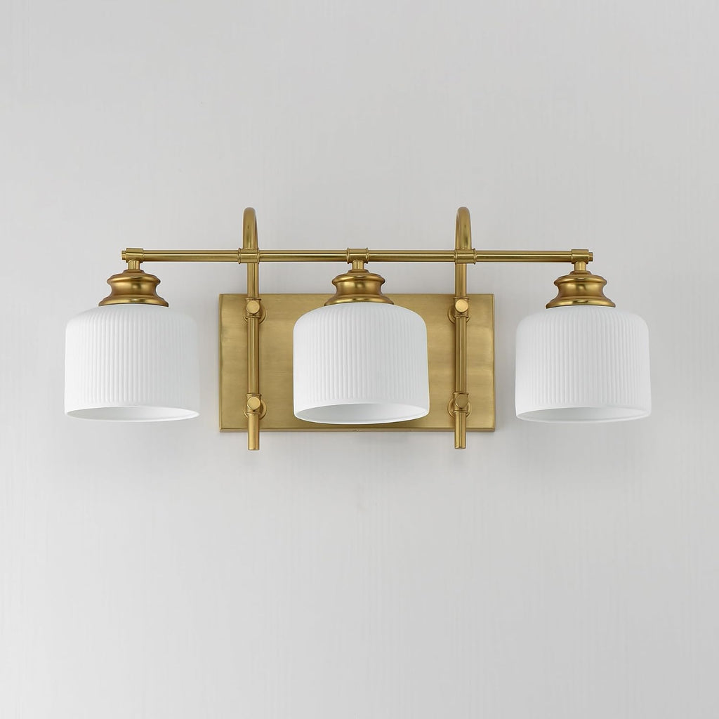Maxim Lighting Bisque 3-Light Bath Vanity Light | Oil Rubbed Bronze Steel Finish | White Glass Shade | Modern Indoor Light Fixture | Ideal for Bathrooms & Powder Rooms | 21493WTOI