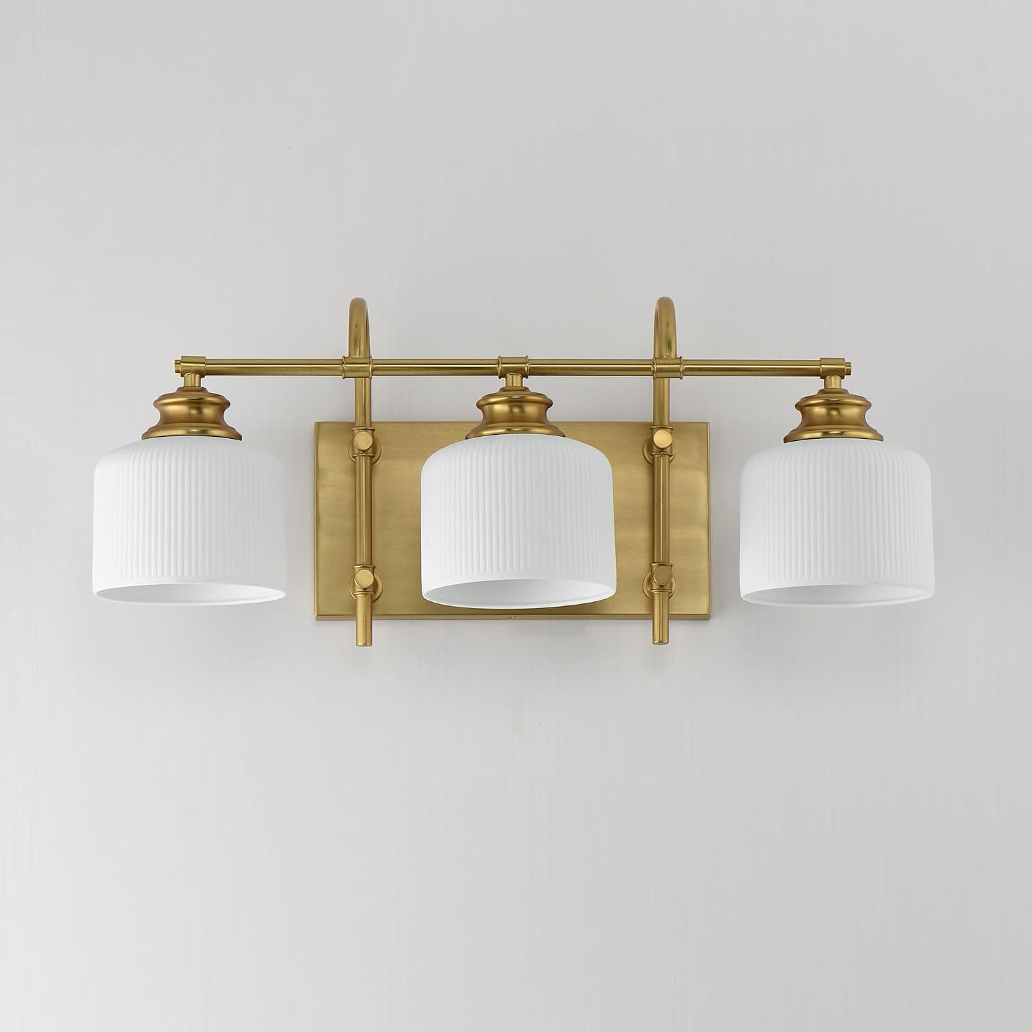 Maxim Lighting Bisque 3-Light Bath Vanity Light | Oil Rubbed Bronze Steel Finish | White Glass Shade | Modern Indoor Light Fixture | Ideal for Bathrooms & Powder Rooms | 21493WTOI